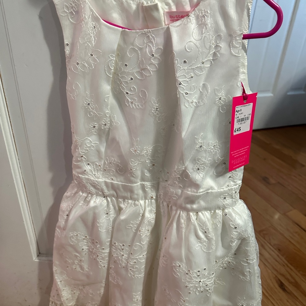 White Embroidered Sleeveless Dress